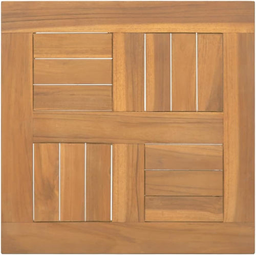vidaXL Square Table Top 40x40x2.5 cm - Solid Teak Wood, Replaceable Table Top Suitable for Home and Commercial Use, Easy to Clean - Brown