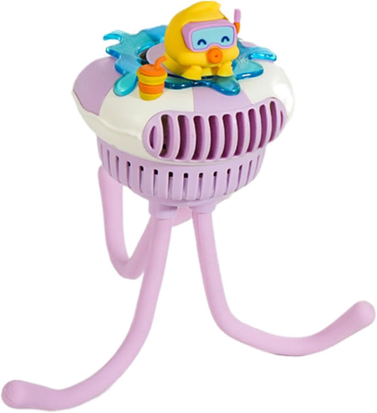 Stroller Fan, Small Fan With 3 Speed Settings, 3.82x3.74x9.84 Inches Portable and Convenient, Quiet Baby Travel Gear for Outdoor Camping, Bedroom Sleeping, Crib & Car Seat Use