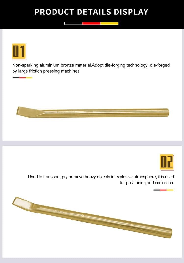 WEDO Non-sparking Pry Bar, Spark-free Safety Bar Aluminum Bronze, DIN Standard, BAM & FM Certificate, 15x15x500mm.
