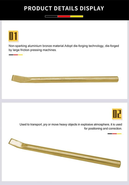 WEDO Non-sparking Pry Bar, Spark-free Safety Bar Aluminum Bronze, DIN Standard, BAM & FM Certificate, 15x15x500mm.
