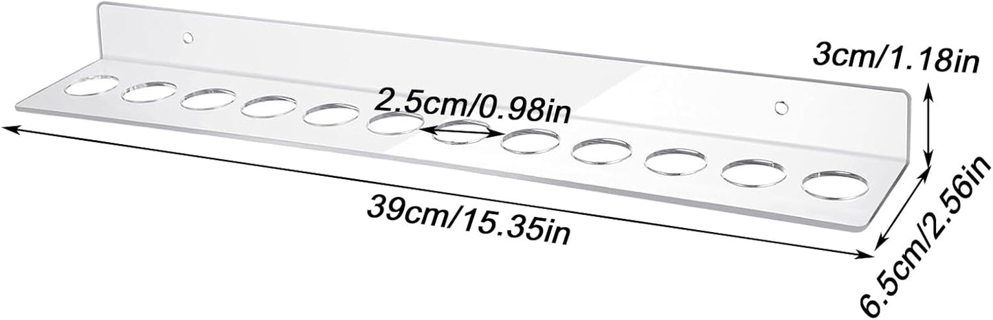 Generico Scissor Holder for Groomers, Comb Holder Organizer, Acrylic Wall Mount Rack with 12 Slots, Storage Case Hanger for Hairstylists, Salon, Garage, Professional and Home Use, 39x 6.5x 3cm