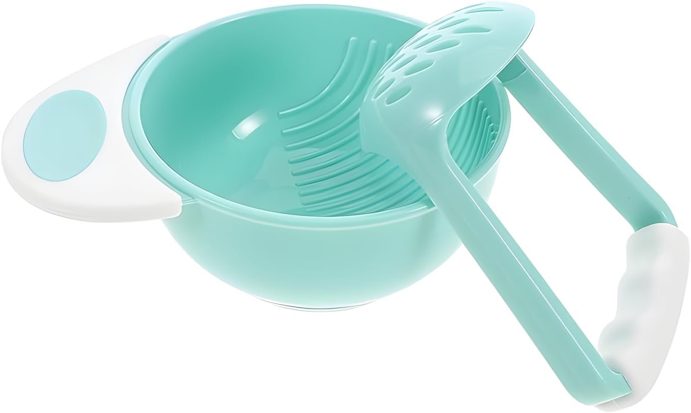 Manual Mash and Serve Bowl, 1 Set Food Masher Bowl Food Mill Bowl Portable Food Masher Maker Food(Green)