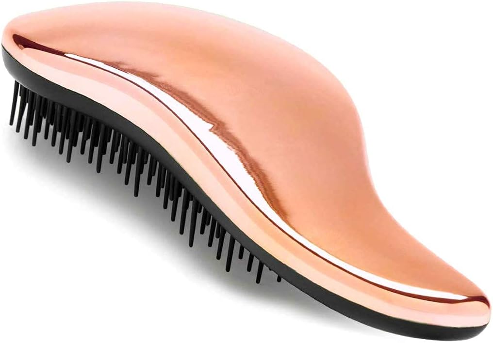 Lily England Detangling Comb & Hair Brush Set - Wide Tooth Comb for Curly, Straight, Thick, Fine & Wet Hair - Gentle & Pain-Free Detangler for Women & Kids - Lightweight Haircare Tools, Rose-Gold