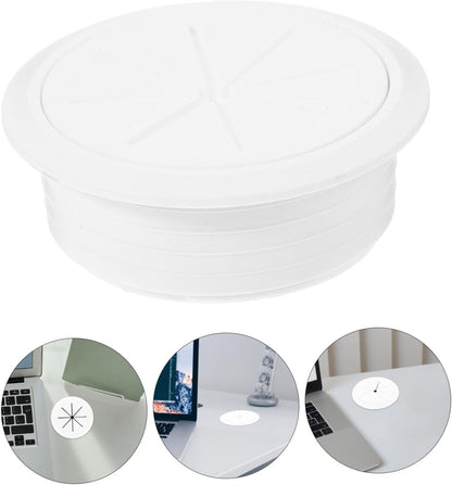 TEHAUX 3Pcs Desktop Wire Hole Plug Round Cable Hole Covers for Cable Management Durable Plastic Design for Office and Home Desks Tidy Up Your Workspace with Stylish Wire