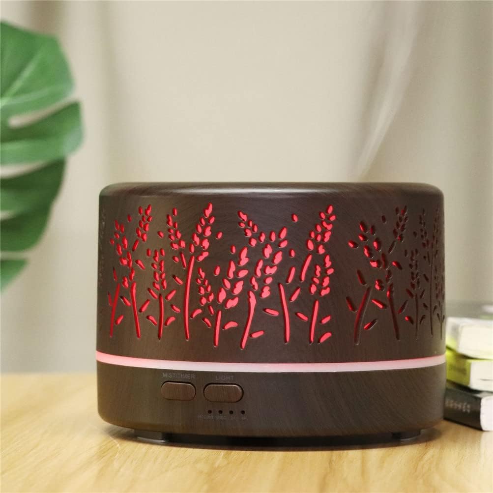 700ml Remote Control Ultrasonic Electric Air Humidifier Aroma Diffuser Essential Oil Cool Mist Maker 7 LED Light Coloful for Office Home Car (B)