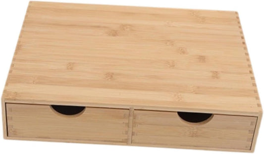 Bamboo Desk Organizer Cup Holder Tabletop Storage Organization Box Desktop Drawer for Counter Workspace Toiletries Supplies