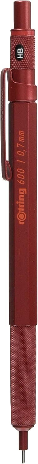 Rottling 600 Mudder Red Mechanical Pencil 0.7mm Knock Type 2119973 rOtring Mechanical Pencil Luxury Writing Stationery German Drafting Pen Professional Ballpoint Pen