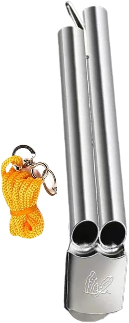 Générique Loud doppio tubo Whistle, Lifeguard Safety Whistle, 3,9 x 0,78 in Survival Tool, High-Volume Sound for Outdoor Camping, Hiking, Hunting, Boating, Essential Safety Supply