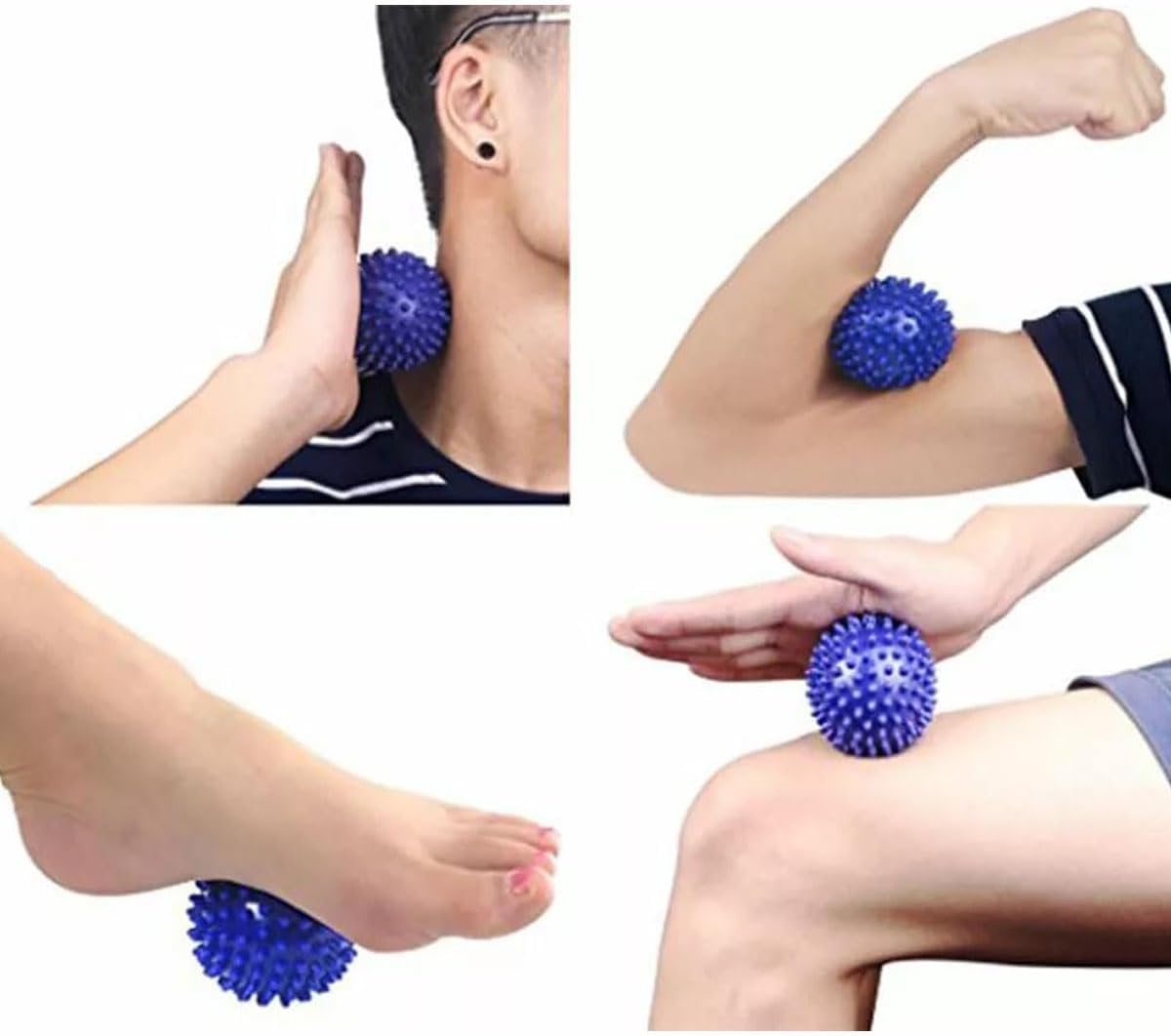 BEANPRECOY 2 Spiky Massage Balls Trigger Point Massager Therapy Balls Back Deep Tissue Massage Spiny Balls Foot Massager Myofascial Release Pain Relief Plantar Fasciitis Relief All Over Body pain