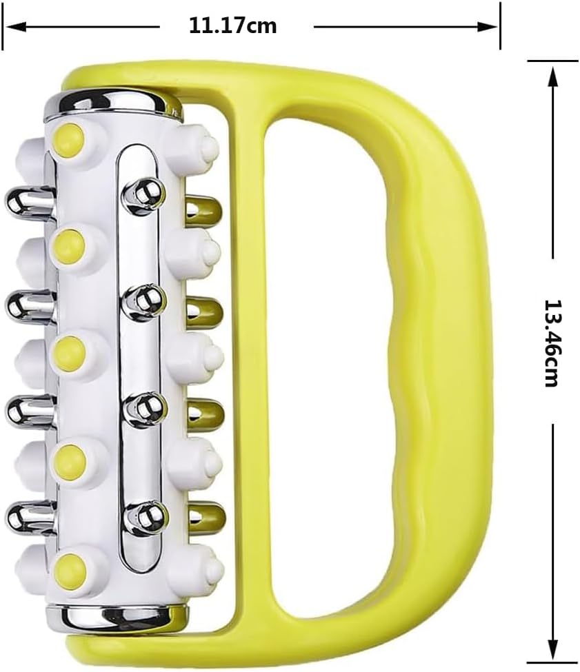 MOTRAIN Deep Tissue Massage Stick, Myofascial Release Tool for Muscle Pain Relief & Cellulite Reduction, Trigger Point Roller for Neck, Back & Legs (Yellow)