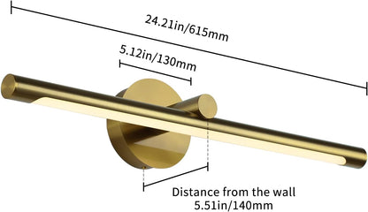 JUSHENG LED Picture Light for Paintings Gold Hard-Wired Connection Gallery Lighting Fixtures Dimmable Modern LED Picture Lights Artwork Display Lighting 24.21'' Inch 12W 3000K Warm White