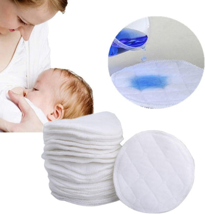 LapangZi Reusable Breast Pads for Breastfeeding 12 Pack Organic Washable Nipple Pads Nursing Pads Cotton Highly Absorbent Postpartum Essentialsï¼ˆ 3.74 * 3.74inch/9.5 * 9.5cmï¼‰