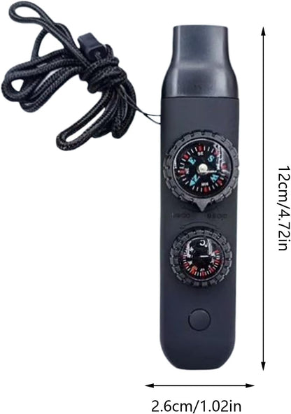 Whistle Outdoor Survival Whistle – Multi Function Loud Safety Whistle with Temperature Gauge and Direction Compass, Gear for Camping, Hiking, Car Travel, Expedition Adventures, for Men