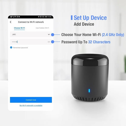 BroadLink RM Mini 3 IR Universal Remote Control, Smart Home Automation Wi-Fi Infrared Blaster for TV Air Conditioner STB Audio, Works with Alexa, Google Home, IFTTT