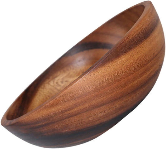 CONGARTENO 1pc Wooden Salad Bowl Kitchen Bowl for Fruits Salads Natural Log Design for Home Use Health Safety Crafted Versatile Serving