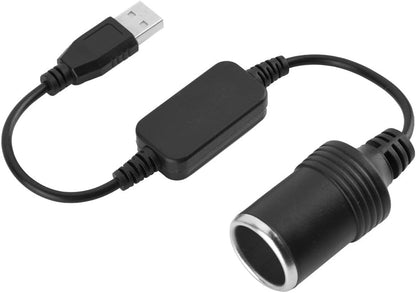 USB to 12V Port Adapter, Car Cigarette Lighter to USB Adapter, Car Cigarette Lighter Socket for Driving Recorder, Electronic Dog, Car Charger