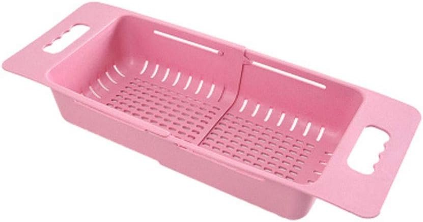 CGKs6anmU Adjustable Dish Drainer Sink Drain Basket Washing Vegetable Fruit Plastic Drying Rack Kitchen Accessories Organizer (Color : C) (A) (A)