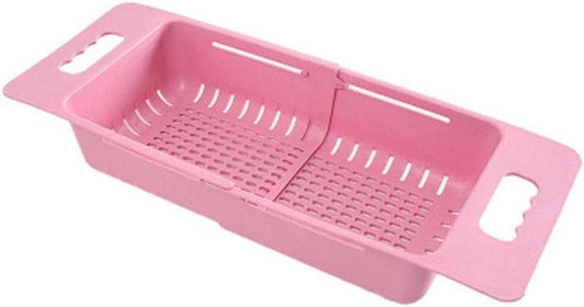 CGKs6anmU Adjustable Dish Drainer Sink Drain Basket Washing Vegetable Fruit Plastic Drying Rack Kitchen Accessories Organizer (Color : C) (A) (A)