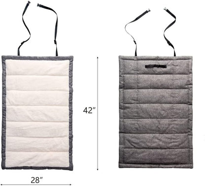 VMGreen Outdoor Dog Bed, Portable Dog Travel Mat, Rollup Pet Camping Gear, Crate Pad with Carry Handles for Large Dog, Super Soft, Machine Washable, 42 * 28” Grey