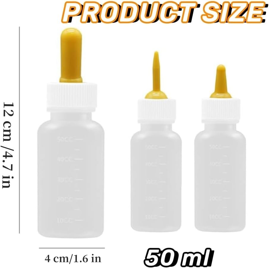 3Pcs Pet Nursing Bottle Nipple Feeding Bottle for Newborn Animals,Pet Nursing Bottle Mini Nipple Feeding Bottles.