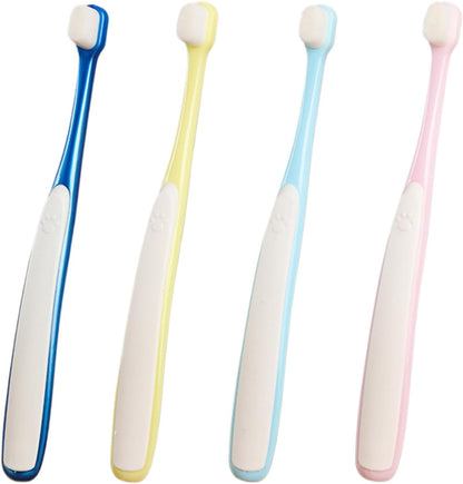 Pet Toothbrush, 4X Teeth Cleaning for Dogs, Soft Bristles Teeth Brushing Kit, Wide Head Pet Oral Care Supply for Daily Use, Home and Travel, 6.1 x 0.59 inches