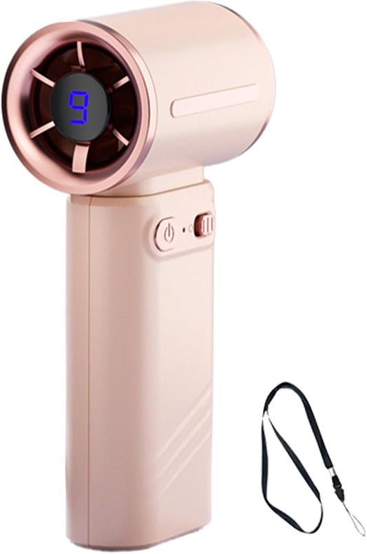 Portable Handheld Fan, Rechargeable Personal Fan, 5 x 2.36 Inches Size Compact High-Speed 9 Gear Cooling, Digital Display for Women Men, Ideal for Travel & Outdoor Use