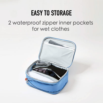 BeeNesting Waterproof Compression Packing Cubes 2 Set for Carry On, Slim, Double-Sided Backpacking Organizer Bags Travel Accessories 2PCS, 4L/9L, Dark Green