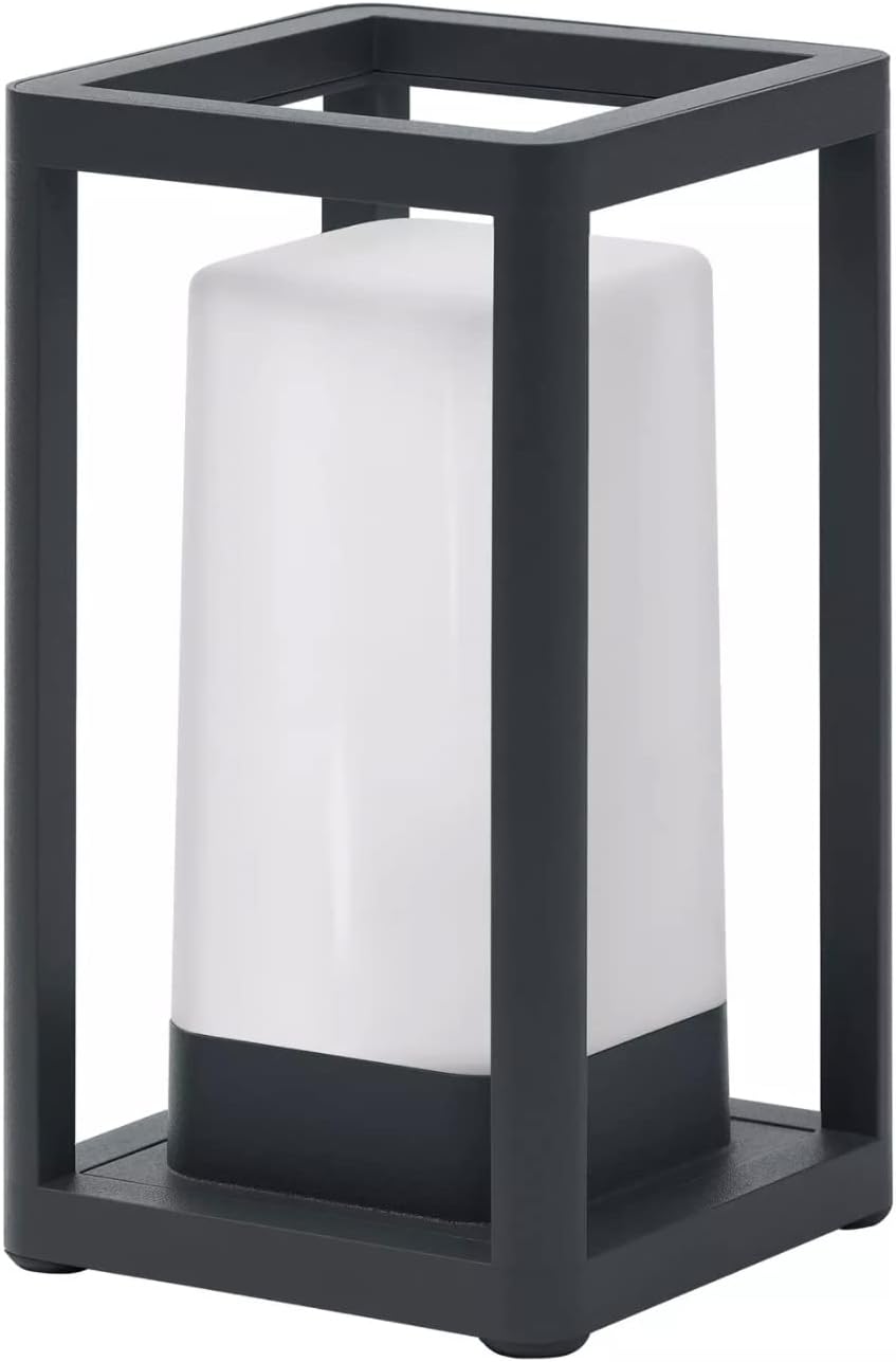 DOPO LIGHTING - Portable Rechargeable VENICE LED Anthracite SMD RGBW Smart+Wifi Outdoor IP44 Ideal for Patios, Gardens, Porches and Easy to Carry