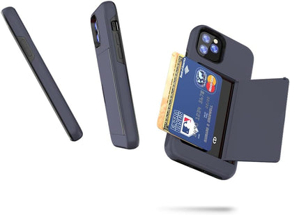 Asuwish Phone Case Compatible with iPhone 16 Pro 6.3 inch and Tempered Glass Screen Protector Cover Cell Accessories Card Holder Slot Kickstand Slim Protective i Phone16 i16 16Pro Women Men Navy Blue