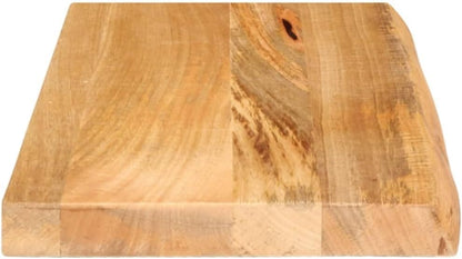 Natural Edge Mango Wood Table Top 60 x 20 x 3,8 cm, Solid Wood Desk & Dining Table Surface, Rustic Furniture Board for Home Decor, Durable & Stylish Tabletops - 370464