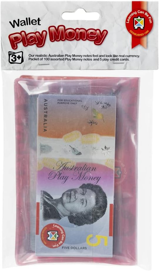 Learning Can Be Fun Wallet Play Money, Notes and Credit Cards