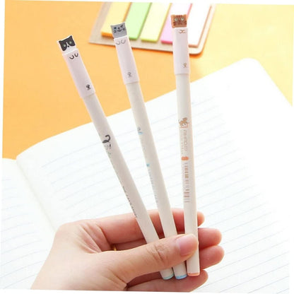 STOBOK Cute Cat Gel Pens 0.38mm Black Ink Japanese Stationery for Office School