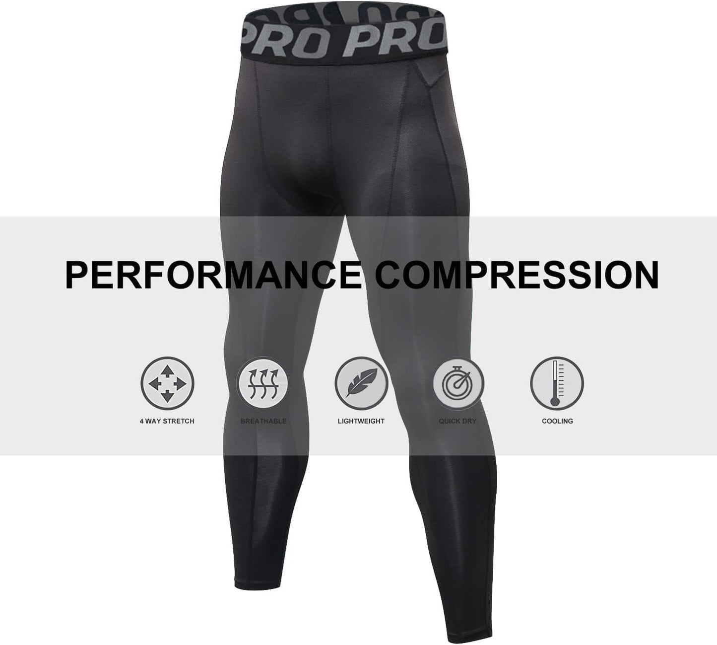 Lanbaosi Mens Thermal Underwear Pants Compression Long Johns for Men Winter Warm Base Layer Bottom Workout Gear for Cold Weather