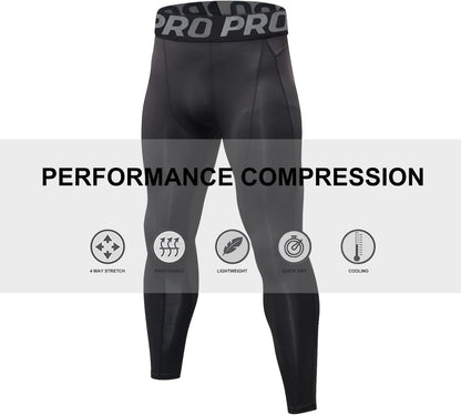 Lanbaosi Mens Thermal Underwear Pants Compression Long Johns for Men Winter Warm Base Layer Bottom Workout Gear for Cold Weather