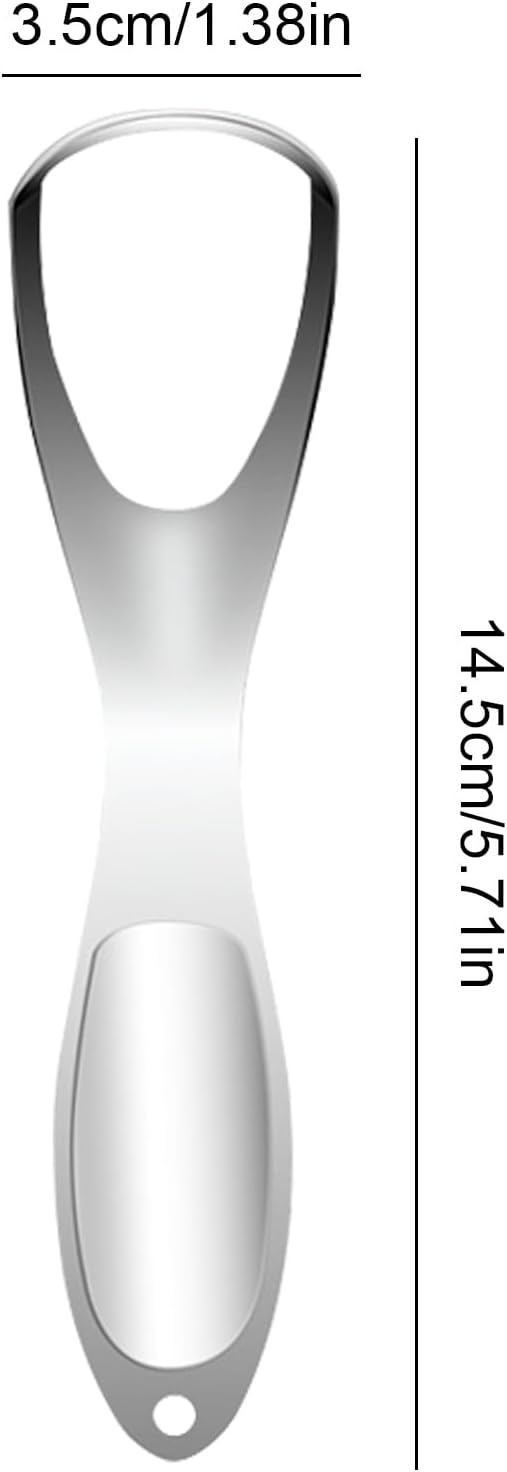 Tongue Scraper, Oral Care Cleaning Tool, 5.71x1.38in Stainless Steel Tongue Cleaner, Fan Shape Design, Authentic Construction for Daily, Adult, Bathroom Use