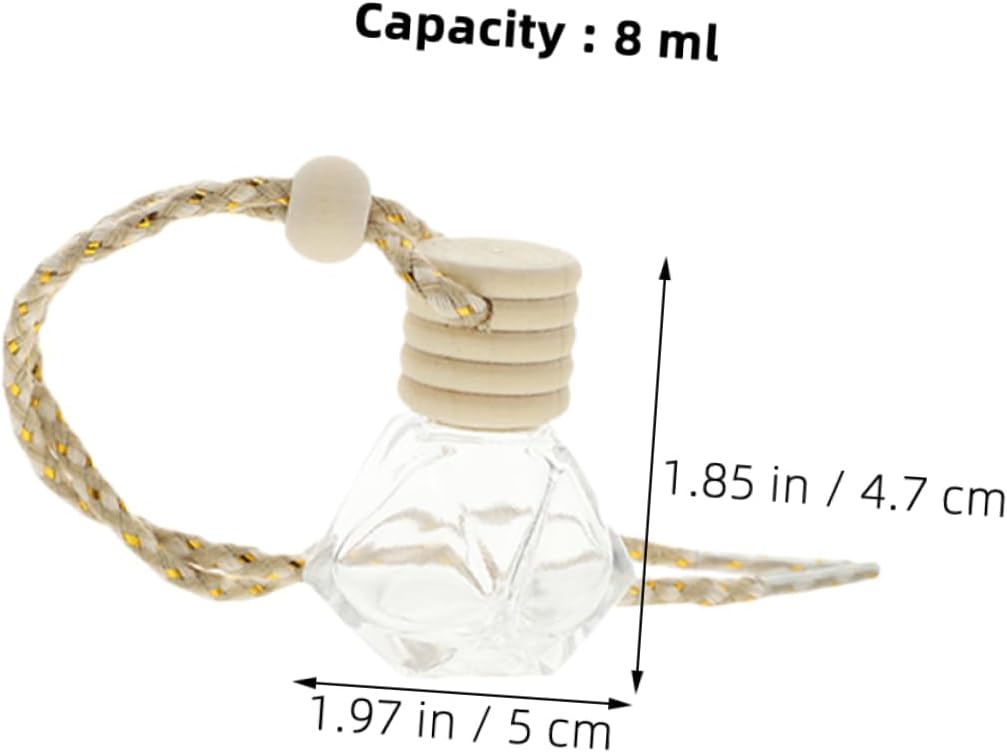 15pcs Glass Car Diffuser Bottles Refillable Empty Aromatherapy Air Containers for Essential Oils Elegant Decor for Home and Vehicle