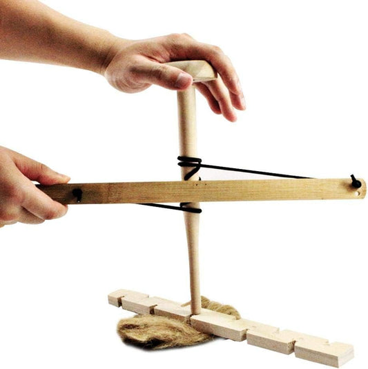 Bow Drill Kit Primitive Fire Starter Friction Fire Tool, Wooden Friction Scout Replacement for Outdoor Cam Survival Emergency Eonal Learning