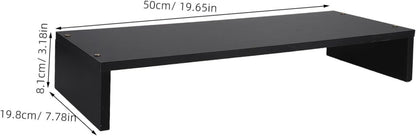 CAXUSD Desktop Computer Shelf Ergonomic Wood Monitor Stand Riser for Desk Printer Laptop Space Saving Organizer Slip Design Stylish