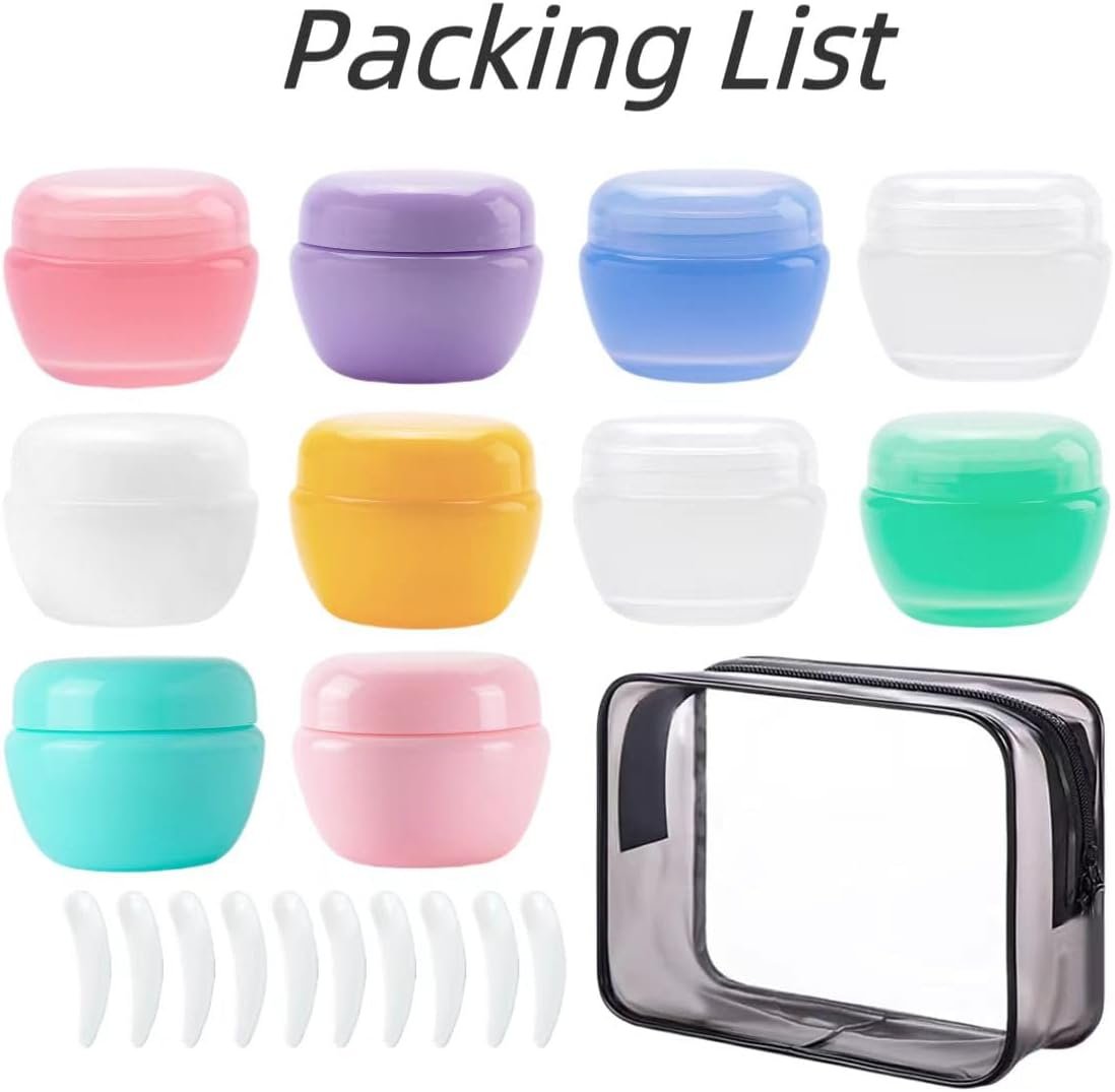 Travel Containers, 20 Gram Travel Accessories Bottles Containers for Toiletries, Cosmetic,Face Body Hand Cream, Lotion,Makeup,21 Pieces