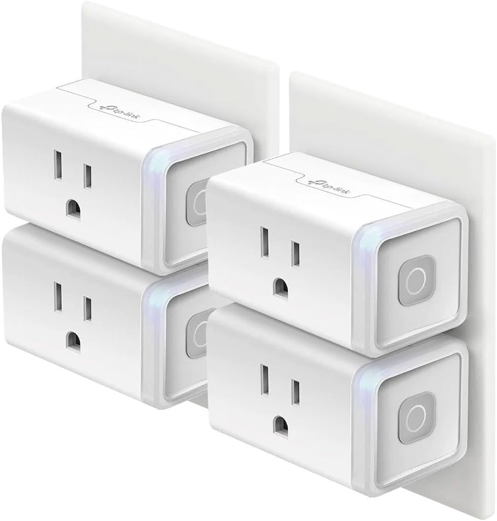 Kasa Smart Plug Mini by TP-Link (HS103P4) - Smart Home WiFi Outlet Works with Alexa, Echo and Google Home, No Hub Required, Remote Control, 2.4GHz WiFi Required, 15 Amp, UL Certified, 4-Pack, White