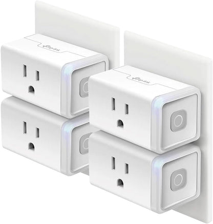 Kasa Smart Plug Mini by TP-Link (HS103P4) - Smart Home WiFi Outlet Works with Alexa, Echo and Google Home, No Hub Required, Remote Control, 2.4GHz WiFi Required, 15 Amp, UL Certified, 4-Pack, White