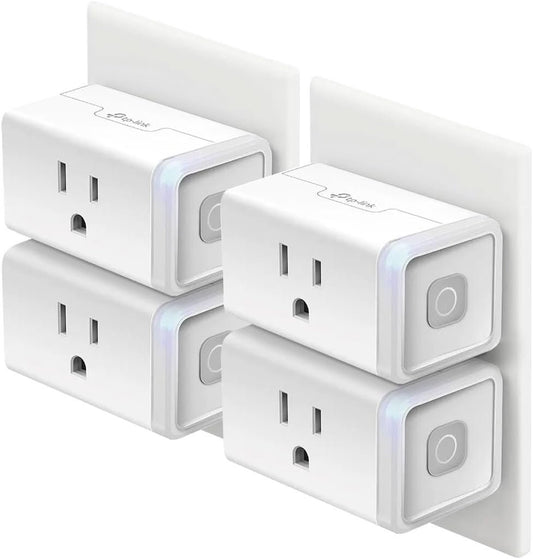 Kasa Smart Plug Mini by TP-Link (HS103P4) - Smart Home WiFi Outlet Works with Alexa, Echo and Google Home, No Hub Required, Remote Control, 2.4GHz WiFi Required, 15 Amp, UL Certified, 4-Pack, White