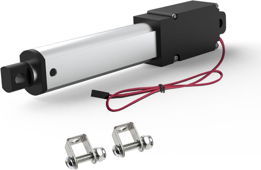 1 Inch 28lbs Mini Stroke 12V Electric Linear Actuator 4mm/sec Linear Motion Actuator with Brackets for Cabinets, Robotics, Home Automation, Window Opener(120N, 25mm)