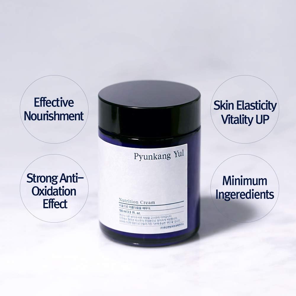 PYUNKANG YUL [PKY] Nutrition Cream - Korean Skin Care Face Cream - Facial Moisturizer for Dry and Combination Skin Types - Healthy Natural Ingredients Shea Butter, Macadamia Deeply Moisturize Skin (3.38 Fl oz, 100ml)