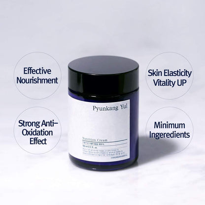 PYUNKANG YUL [PKY] Nutrition Cream - Korean Skin Care Face Cream - Facial Moisturizer for Dry and Combination Skin Types - Healthy Natural Ingredients Shea Butter, Macadamia Deeply Moisturize Skin (3.38 Fl oz, 100ml)