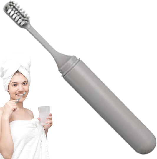 Travel Toothbrush - Foldable Toothbrush Travel Toiletries - Detachable Head Cleaning Supplies Toiletries Portable for Adults Kids Traveling Backpacking Business Trip