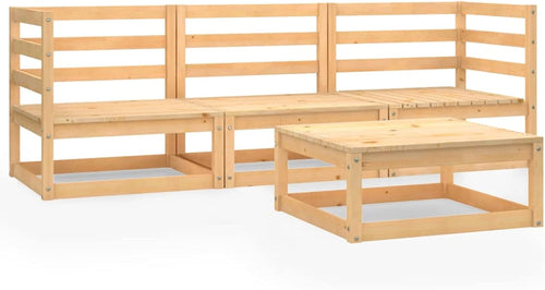 Homgoday Set Divani da Giardino 4 pz in Legno Massello di Pino, Lettini Prendisole, Divano Letto Mobili, Lettini da Giardino, Lettino da Piscina Esterno Piscina No