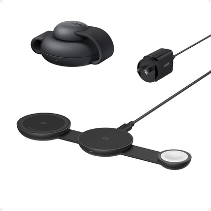 Anker MagSafe Compatible MagGo UFO 3-in-1 Charger, iPhone 16 Wireless Charger Station, Qi2 Certified 15W, Foldable Travel Charging Pad, for iPhone 15/14/13/12, AirPods, Apple Watch (Not a Power Bank)
