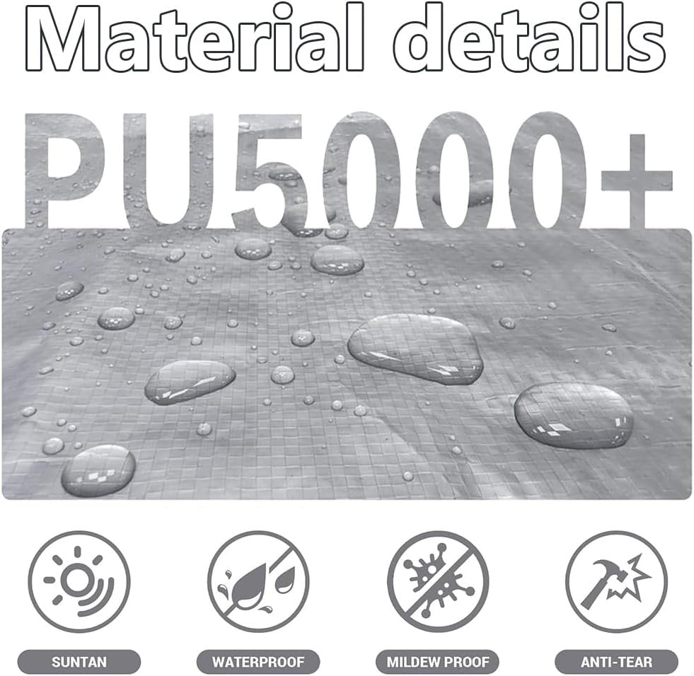 Multipurpose Camp Tarp, Portable Camping Mat, Lightweight Picnic Blanket with Stakes, Double-Sided Waterproof Coating, for Outdoor Picnics (240 X 290cm)