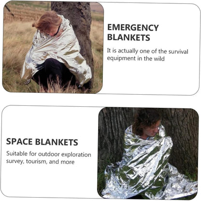 TOBBOMEY 3pcs Foil Emergency Blankets Double Sided Gold Silver Safety Blankets for Outdoor Activities Heat Retention Moisture Protection for Camping Hiking and Survival